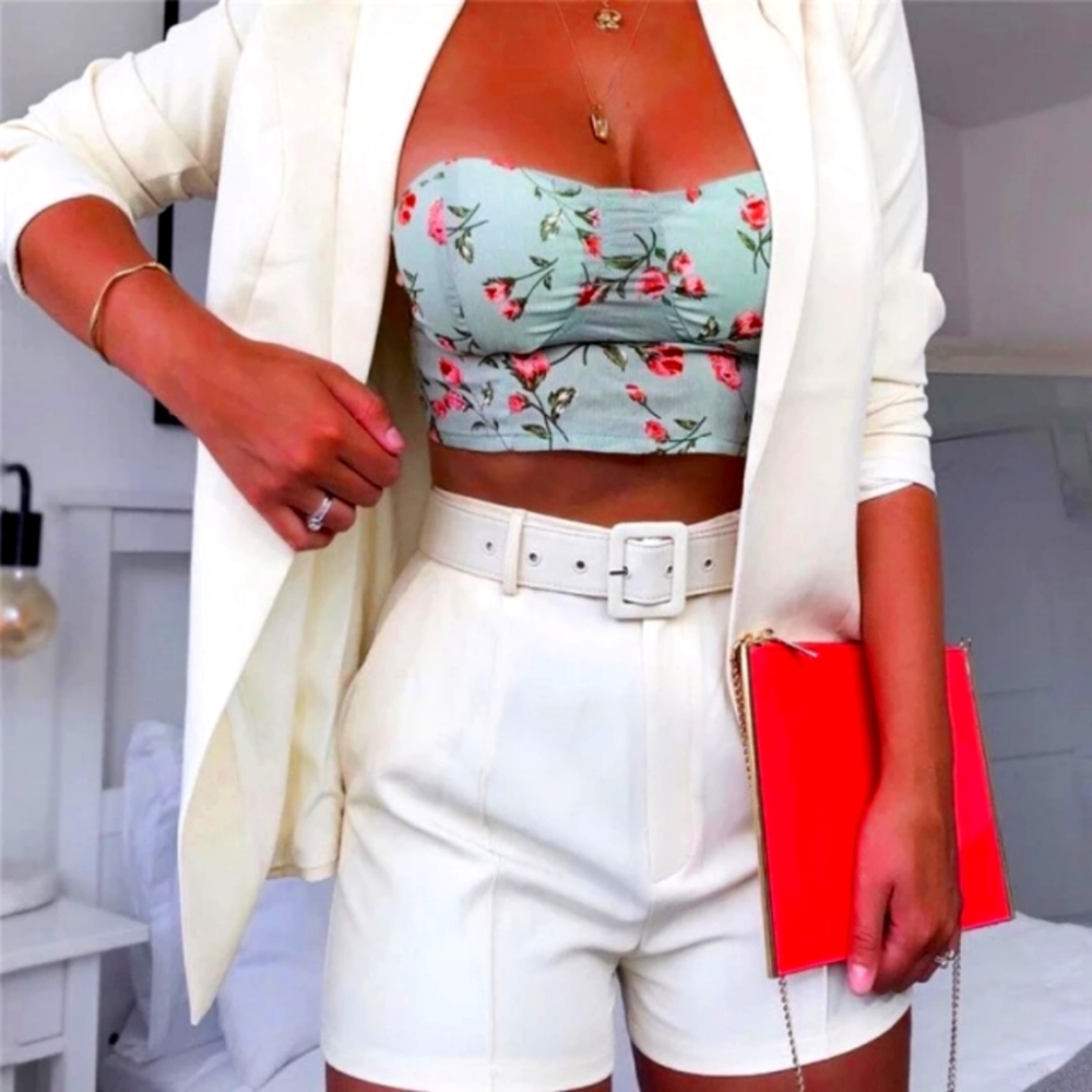 White Shorts Set